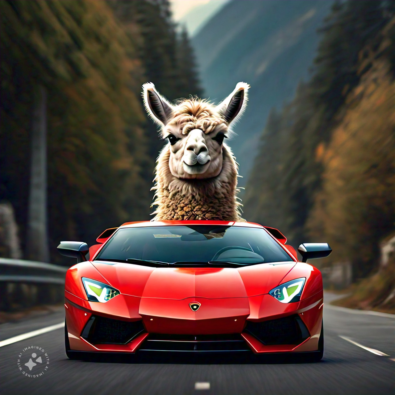 red_lamborghini_driven_by_a_llama